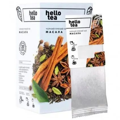 Чай черный пряный Hello Tea Masala (Хелло Ти Масала) со специями в пакетиках, 20 шт - 64 - Molodo
