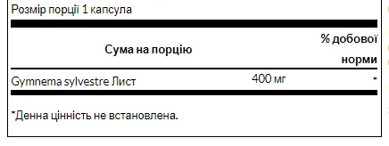 Full Spectrum Gymnema Sylvestre Leaf 400 mg - 100caps (Джимнема) - 64 - Molodo