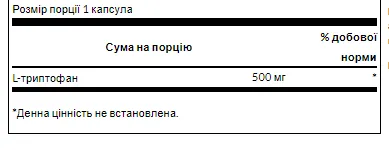 L-Tryptophan 500 mg - 60 Caps (Swanson L-триптофан 500 мг, 60 капсул) - 67 - Molodo