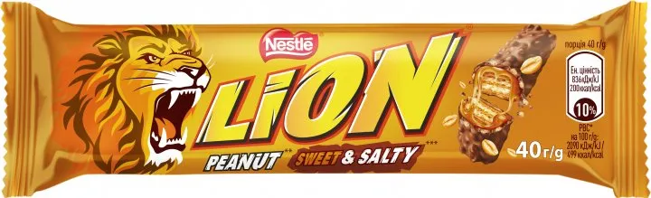 Шоколадний батончик Lion King Арахіс Nestle, 60г - замовити доставку в ...