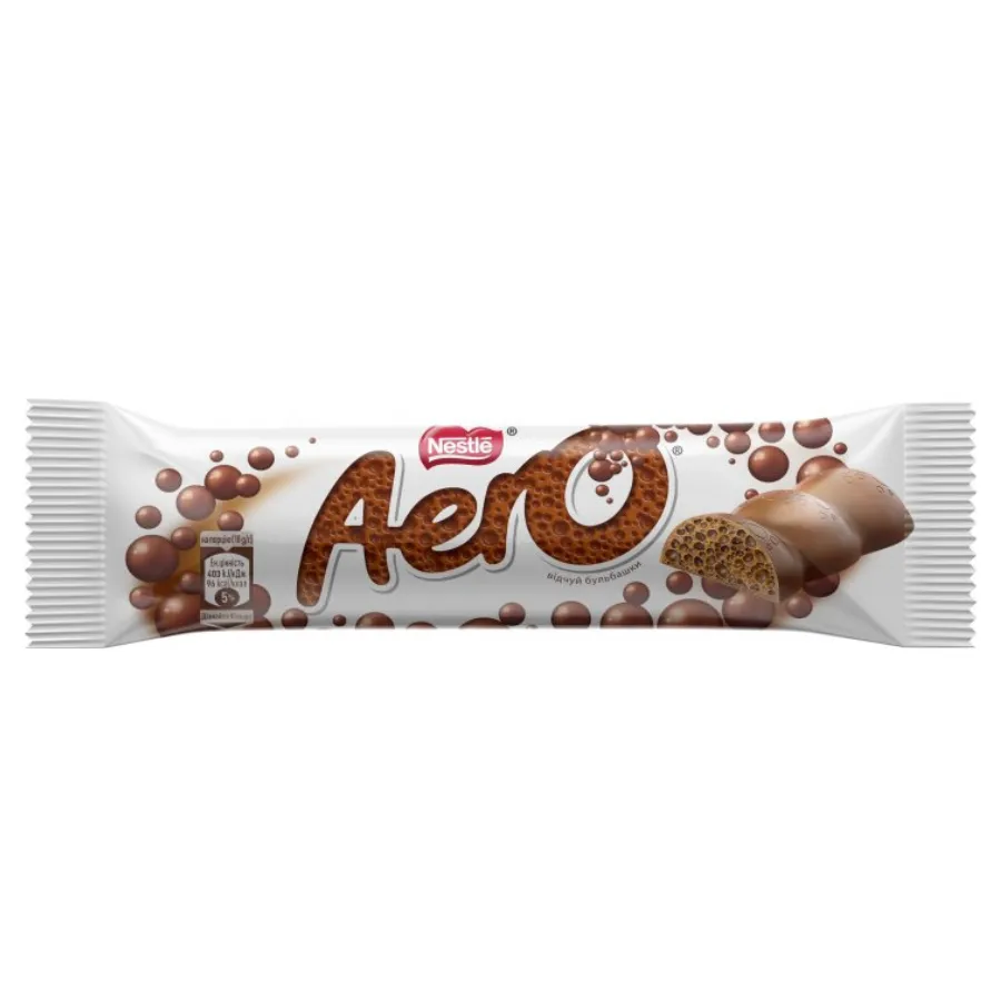 Шоколадный батончик NESTLE AERO молочный пористый, 30 г - заказать ...
