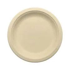 Одноразова крафтова тарілка кругла 23см (100 шт) - 58 - Molodo